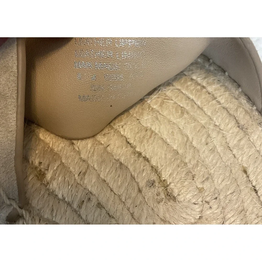 Tory Burch Leather Bima Tan‎ Wedge Espadrille Ankle Strap Sandals 8 Worn Twice